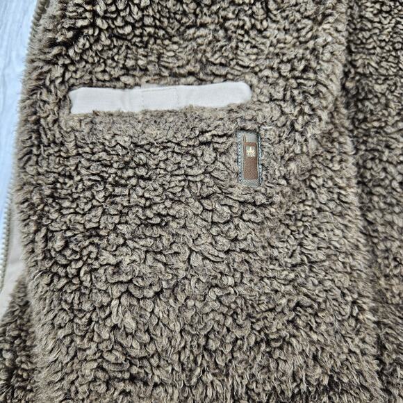 Rainforest Vest Mens 2XL Beige Sherpa Fleece Lined Outdoor Full Zip Pockets Warm - Picture 7 of 12